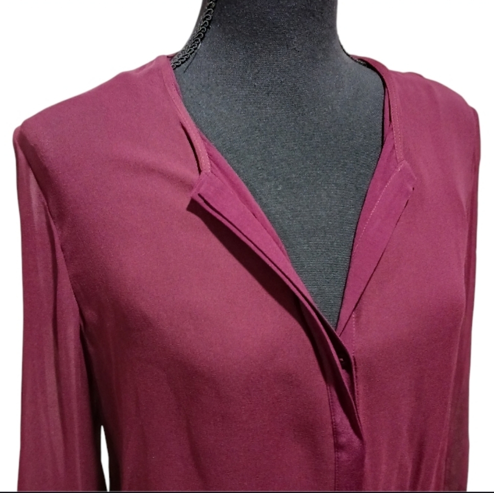 VINCE Silk Double Layer Shirtdress - Picture 4 of 14